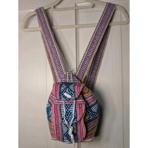 Artesanias Pinzon Backpack Woven Drawstring Boho Small Hippie